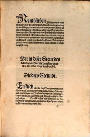 Innstruction, Ordnung vnd Anschlag, gemainer Lanndschafft in Obern vnnd Nidern Bayrn [et]c. vnnd wie sich ain yeder Lanndsäss, Geistlichs oder Weltlichs Stannds, mit Anlegen vnnd Einbringen des in Jüngst zu Lanndshuet gehaltnem Lanndtag bewilligten Vorrats diss lauffennden viervndfünffzigisten Jars, halten vnd hanndlen soll