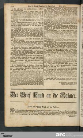 Der Brief Pauli an die Galater.