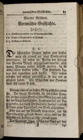 Vierter Abschnit. Vermischte Geschichte.