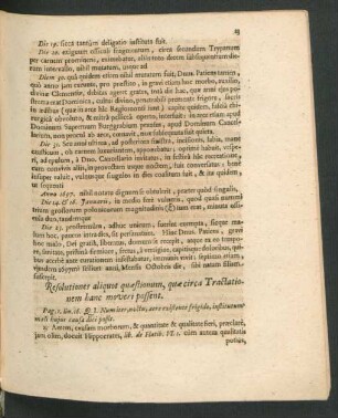 Resolutiones aliquot quaestionum, quae circa Tractationem hanc moveri possent.