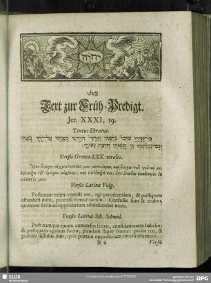 [Früh-Predigt. Jer. XXXI, 19]