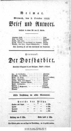 Brief und Antwort