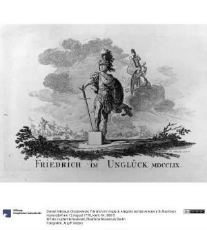 Friedrich im Unglück. Allegorie auf die verlorene Schlacht von Kunersdorf am 12.August 1759