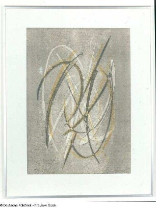 Dennhardt, Klaus: Einzelblatt aus der Mappe 3 - Drei Linien in ihrer Wandlung. Monotypie; 70 x 50 cm. 21.07.1986. Dresden: Leonhardi-Museum, Ausstellung Klaus Dennhardt - flußabwärts vom 9. Juli - 29. August 2004.