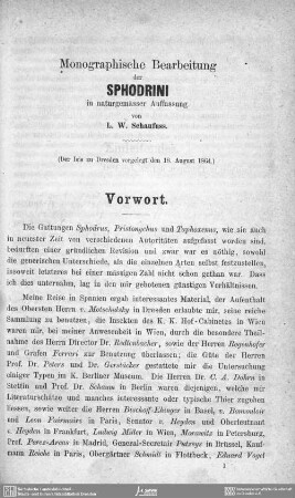 Monographische Bearbeitung der Sphodrini in naturgemässer Auffassung