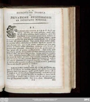 Exercitatio Iuridica De Privatione Successionis Ab Intestato Poenali.