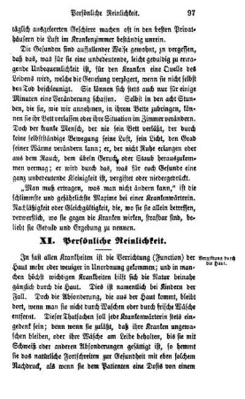 XI. Persönliche Reinlichkeit.