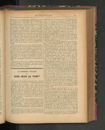 Le Dernier Voyage de Sven Hedin au Thibet.