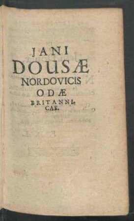 Jani Dousae Nordovicis Odae Britannicae.