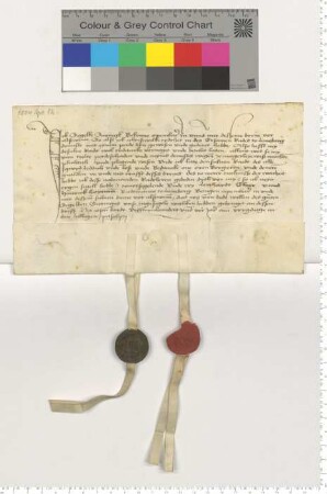 Quittung. Segelke Suringk, Diener mit 1 Pferd; es besiegeln die Ratsmannen Lenhardt Elver und Hinr. Hoyeman.