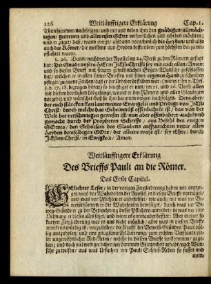 Weitläufftigere Erklärung Des Brieffs Pauli an die Römer