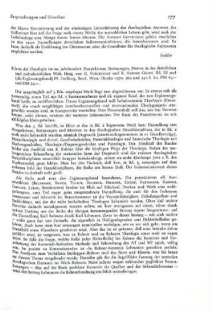 177-178 [Rezension] Bilanz der Theologie im 20. Jahrhundert