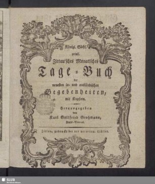 1814: Privil. Zittau'sches monatliches Tage-Buch
