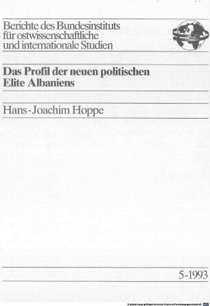 Das Profil der neuen politischen Elite Albaniens