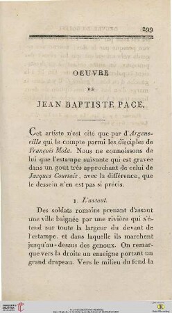 Oeuvre de Jean Baptiste Pace