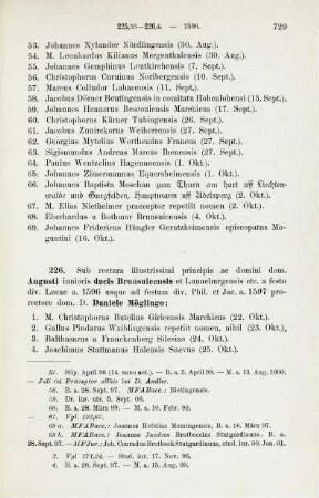 729-740, Matrikel 226, 1-120 (1596/97) und 227, 1-79 (1597)