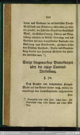 Einige hingeworfene Bemerkungen über die jetzige Cantons-Verfassung