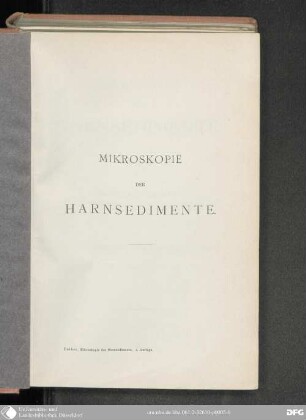 Mikroskopie der Harnsedimente : mit 130 Abb. auf 65 Taf.
