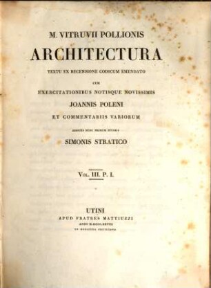 M. Vitruvii Pollionis Architectura, 3,1