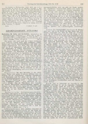 211-214 [Rezension] Reallexikon für Antike und Christentum ; Lfg. 4
