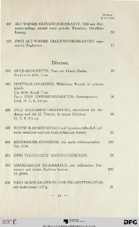 Diverses (Nr. 494-542)