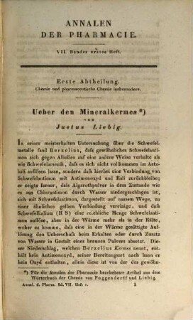 Annalen der Pharmacie. 7. 1833