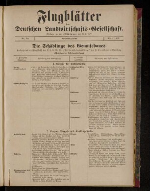 Flugblätter der Deutschen Landwirtschafts-Gesellschaft. Nr. 10.