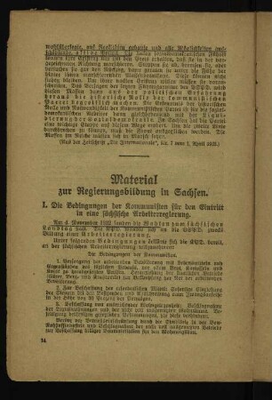 Material zur Regierungsbildung in Sachsen