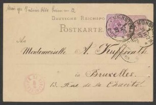 Postkarte an Antonie Speyer : 31.12.1881