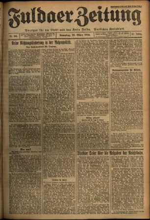 Ausgabe vom Samstag, den 20. März 1926.