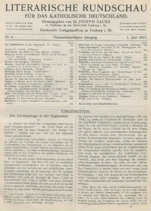 257-264 Zur Christusfrage in der Gegenwart : IV.