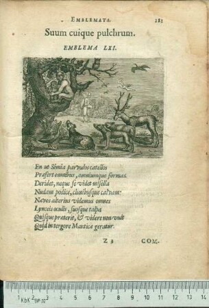 Suum cuique pulchrum. Emblema LXI.