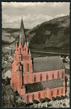 Oberwesel: Liebfrauenkirche, "Rote Kirche", mit Filzstift koloriert