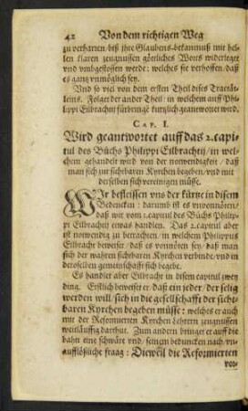 Cap. I. Wird geantwortet auff das 2. capitul des Buchs Philippi Eilbrachtii/ ...
