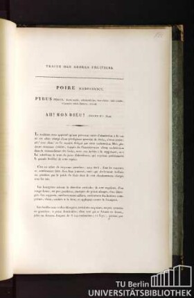 Traité des arbres fruitiers. Poire d'abondance. Pyrus ferax, fructu medio, subcucurbitino, hinc citrino, indè rubello, et punctis rubris distincto, aestivali.