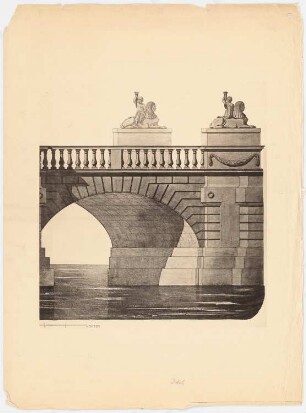 Herkules-Brücke mit den Figuren von Schadow und von Boy (1791), Berlin: Ansicht des linken Bogens 1:30