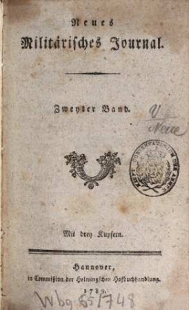 Neues militairisches Journal. 2. 1789
