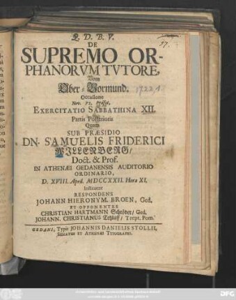 De Supremo Orphanorum Tutore