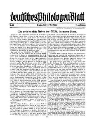 Die volksdeutsche Arbeit des VDA. im neuen Staat