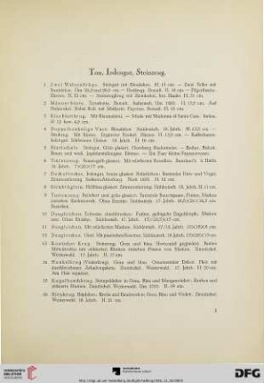 Ton, Irdengut, Steinzeug (Nr. 1-25)