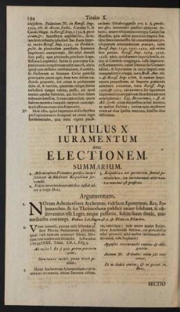 Titulus X. Iuramentum ante Electionem