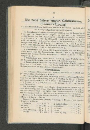 Die neue österr.-ungar. Goldwährung (Kronenwährung)