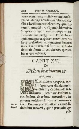 Caput XVI. De Motu brachiorum & manuum.