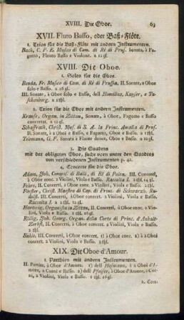 XVII. Fluto Basso, oder Baß-Flöte