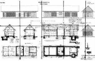 Dornstetten: Nebengebäude Fundament,Grundriss,Schnitte,Ansichten