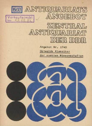 Nr. 1740: Ostwalds Klassiker der exakten Wissenschaften