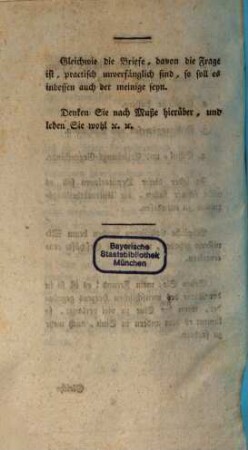 Ein Brief bey gegebenem Anlaß