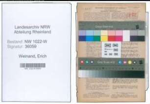 Entnazifizierung Erich Weinand , geb. 23.01.1893 (Lehrer)