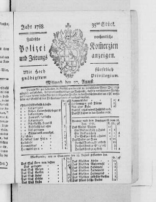 35tes Stück., Ausgabe vom 27. August 1788