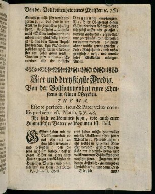 761-780, Vier und dreyßigste Predig. Von der Vollkommenheit eines Christens in seinen Wercken